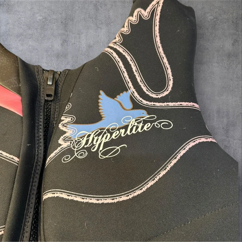 Hyperlite Wakeboard Life Vest Black‎ Pink Blue Bird Logo Adult XL 44 48 Chest - Picture 3 of 10